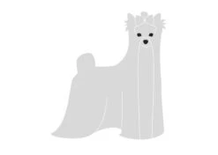 K-Design Yorkshire Terrier Sticker Right Silver 25 Cm