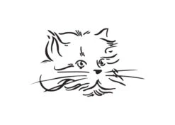 K-Design Cat Sticker Right Black 25 Cm