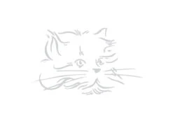 K-Design Cat Sticker Right Silver 25 Cm