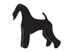 K-Design Airdale Terrier Sticker Left Black 50 Cm