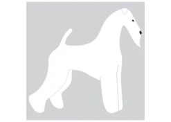 K-Design Airdale Terrier Sticker Left White 50 Cm