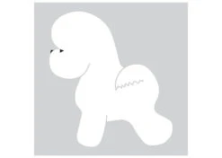 K-Design Bichon Sticker Left Blanc 50 Cm