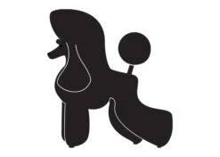 K-Design Poodle Puppy Sticker Left Black 50 Cm