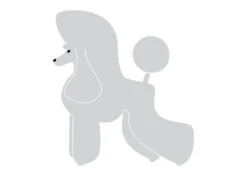 K-Design Poodle Puppy Sticker Left Silver 50 Cm