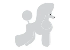 K-Design Poodle Puppy Sticker Right Silver 50 Cm