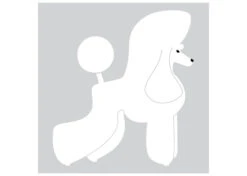 K-Design Poodle Puppy Sticker Right White 50 Cm