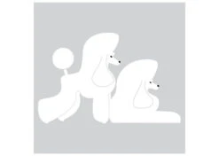 K-Design Poodle Double Sticker Right White 50 Cm