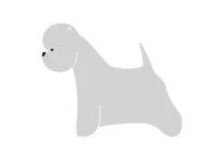 K-Design West Highland Terrier Sticker Left Silver 50 Cm