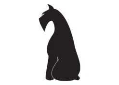 K-Design Schnauzer Sit Sticker Left Black 50 Cm