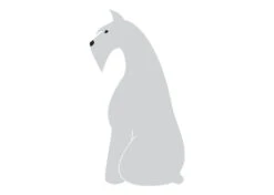 K-Design Schnauzer Sit Sticker Left Silver 50 Cm