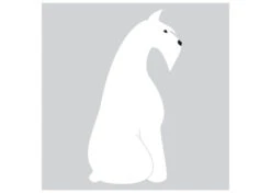 K-Design Schnauzer Sit Sticker Right White 50 Cm