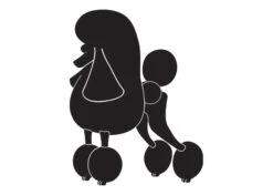 K-Design Poodle Continental Sticker Left Black 50 Cm