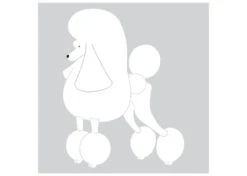 K-Design Poodle Continental Sticker Left White 50 Cm