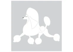 K-Design Poodle Running Sticker Left White 50cm
