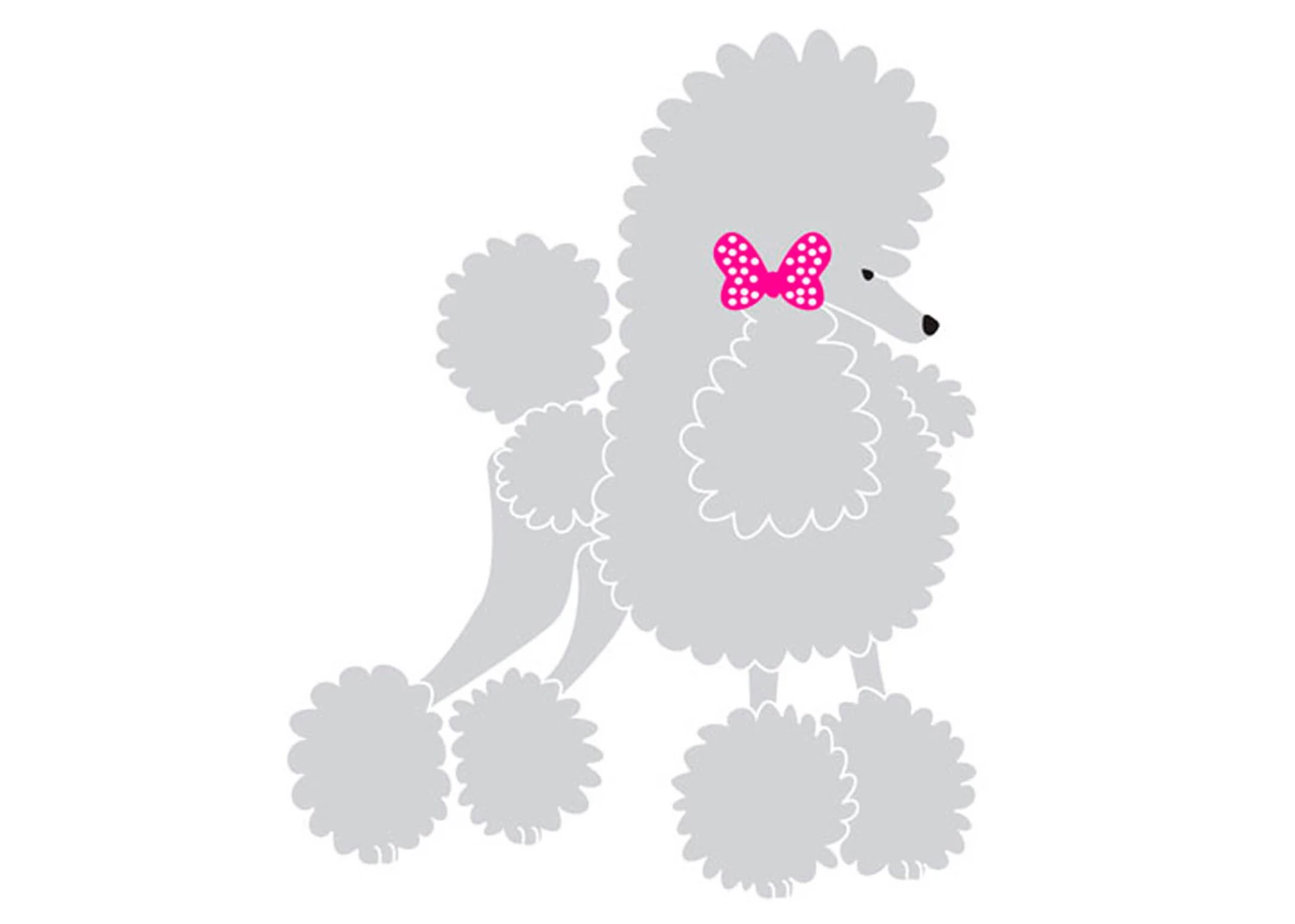K-Design Poodle Bow Tie Sticker Right Silver 25 Cm 3 K-Design Poodle Bow Tie Sticker Right Silver 25 Cm