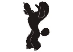 K-Design Poodle Stand Up Sticker Left Black 25 Cm