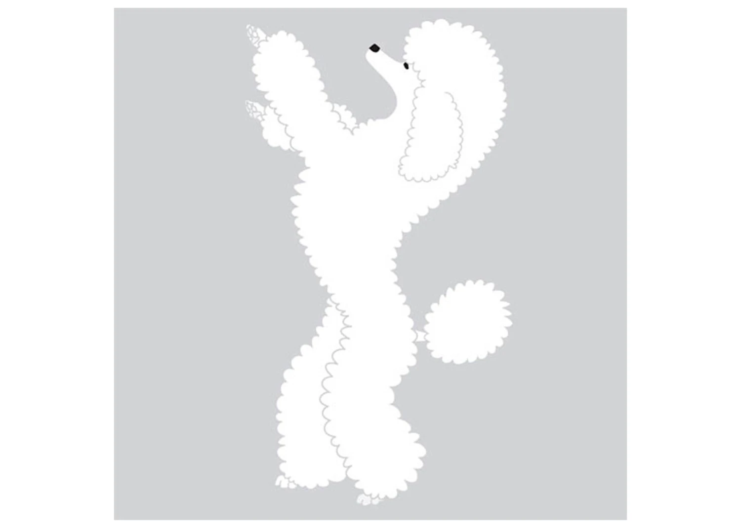K-Design Poodle Stand Up Sticker Left White 25 Cm 3 K-Design Poodle Stand Up Sticker Left White 25 Cm