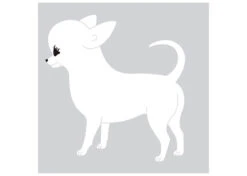 K-Design Chihuahua Sticker Left White 25 Cm