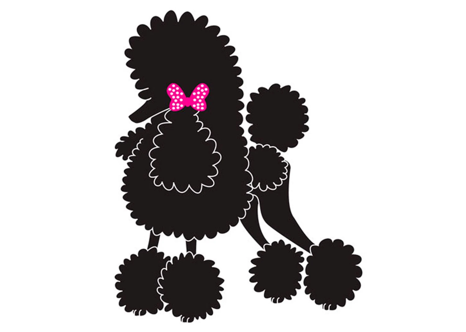 K-Design Poodle Bow Tie Sticker Left Black 10 Cm 3 K-Design Poodle Bow Tie Sticker Left Black 10 Cm