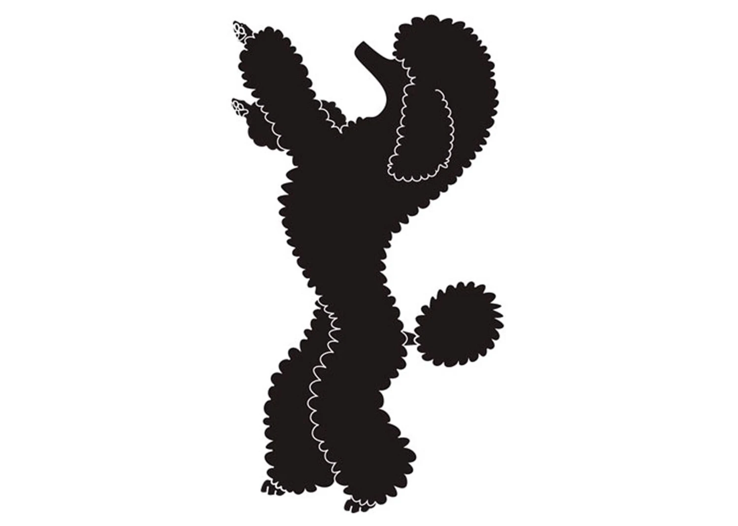 K-Design Poodle Stand Up Sticker Left Black 10 Cm 3 K-Design Poodle Stand Up Sticker Left Black 10 Cm