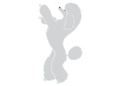 K-Design Poodle Stand Up Sticker Left Silver 10 Cm