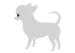 K-Design Chihuahua Sticker Left Silver 10 Cm