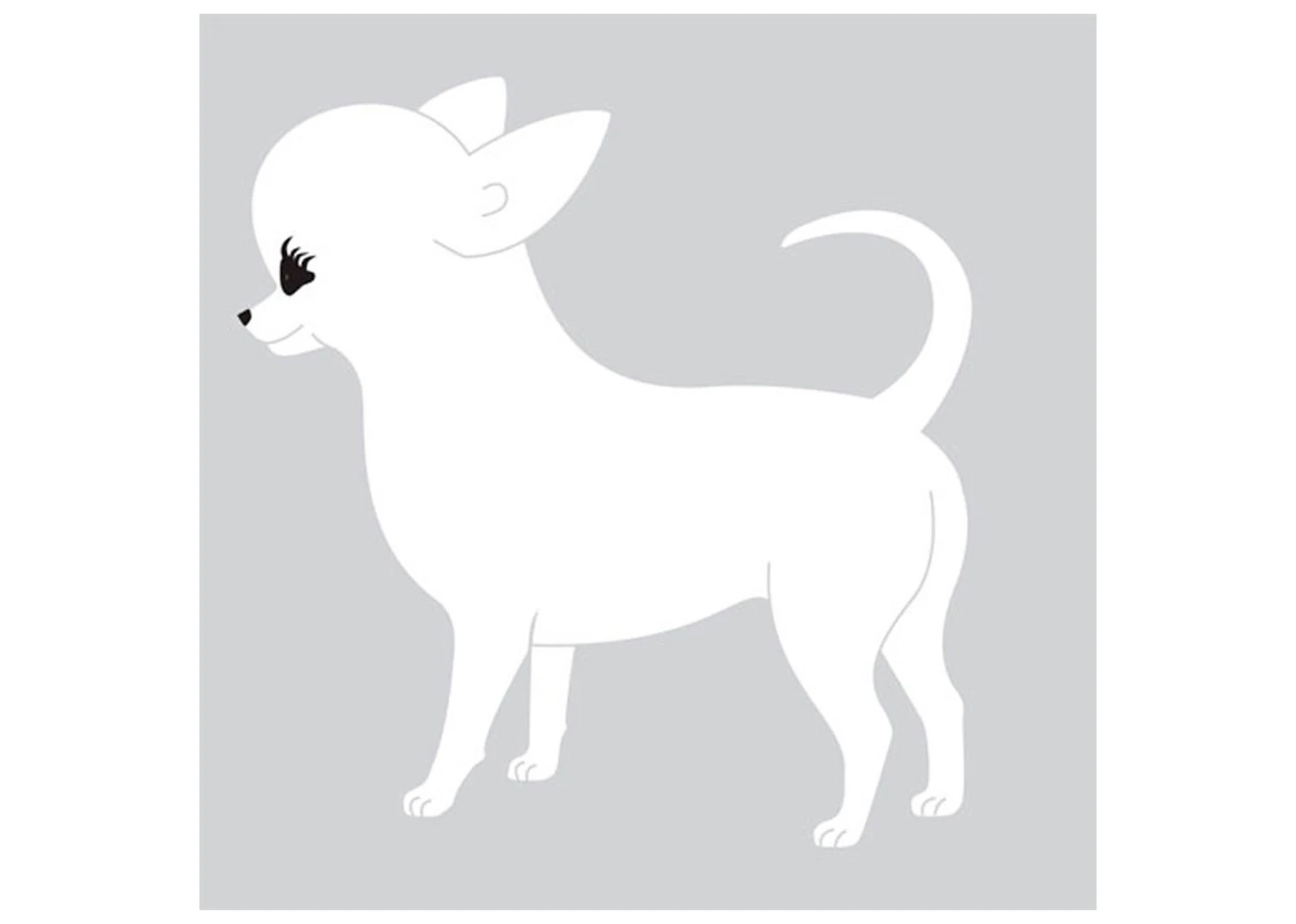 K-Design Chihuahua Sticker Left White 10 Cm 3 K-Design Chihuahua Sticker Left White 10 Cm