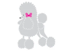 K-Design Poodle Bow Tie Sticker Left Silver 50 Cm