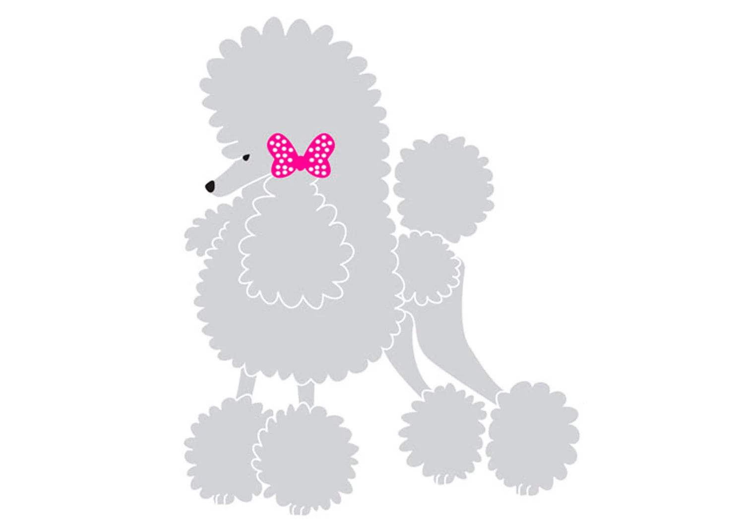 K-Design Poodle Bow Tie Sticker Left Silver 50 Cm 3 K-Design Poodle Bow Tie Sticker Left Silver 50 Cm