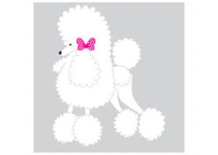 K-Design Poodle Bow Tie Sticker Left White 50 Cm