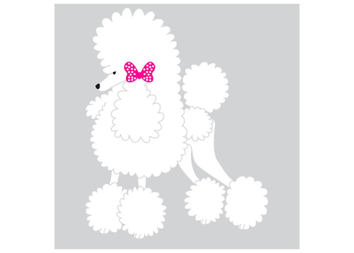 K-Design Poodle Bow Tie Sticker Left White 50 Cm 3 K-Design Poodle Bow Tie Sticker Left White 50 Cm
