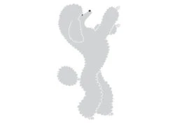 K-Design Poodle Stand Up Sticker Right Silver 50 Cm