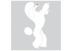 K-Design Poodle Stand Up Sticker Right White 50 Cm