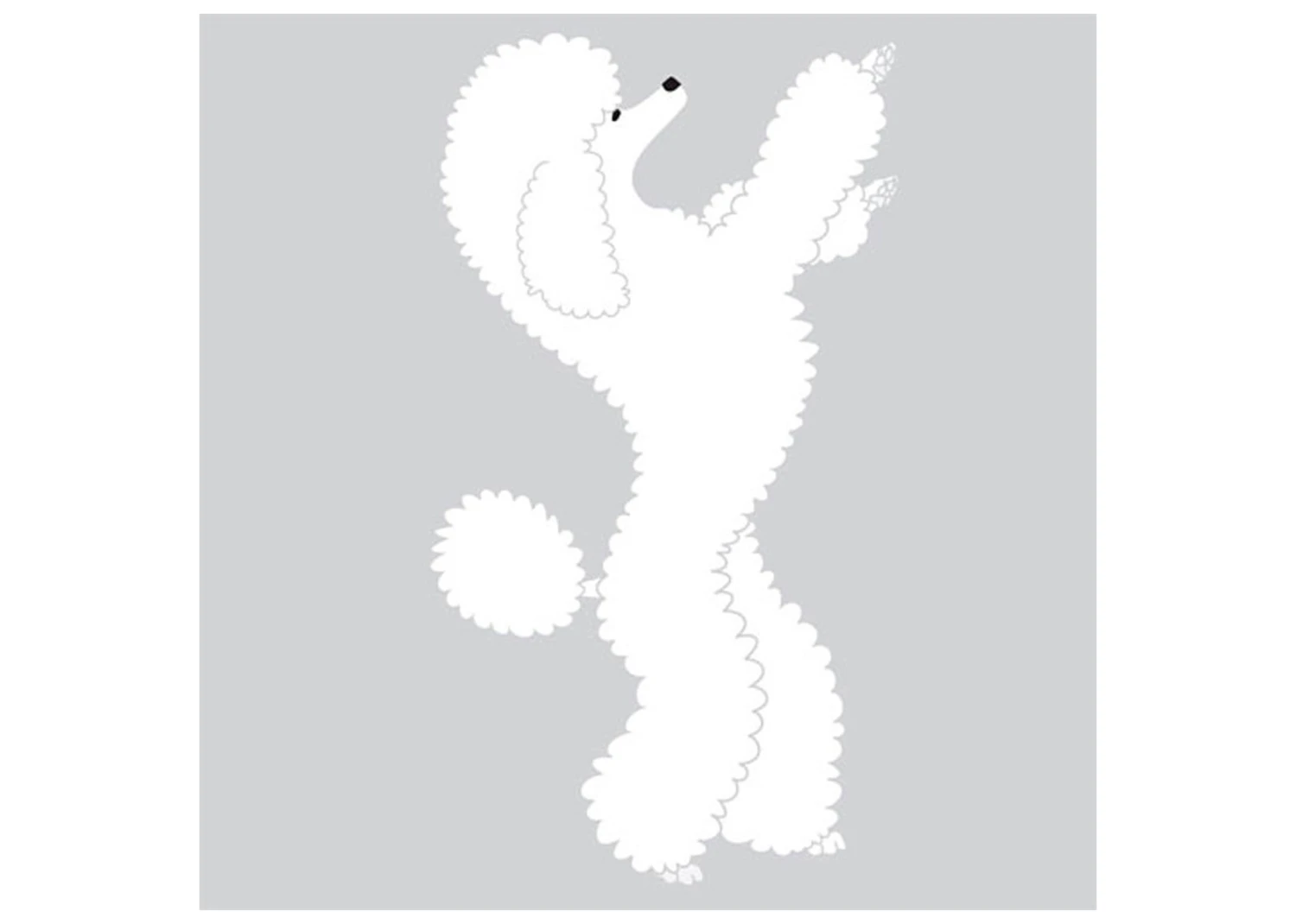 K-Design Poodle Stand Up Sticker Right White 50 Cm 3 K-Design Poodle Stand Up Sticker Right White 50 Cm