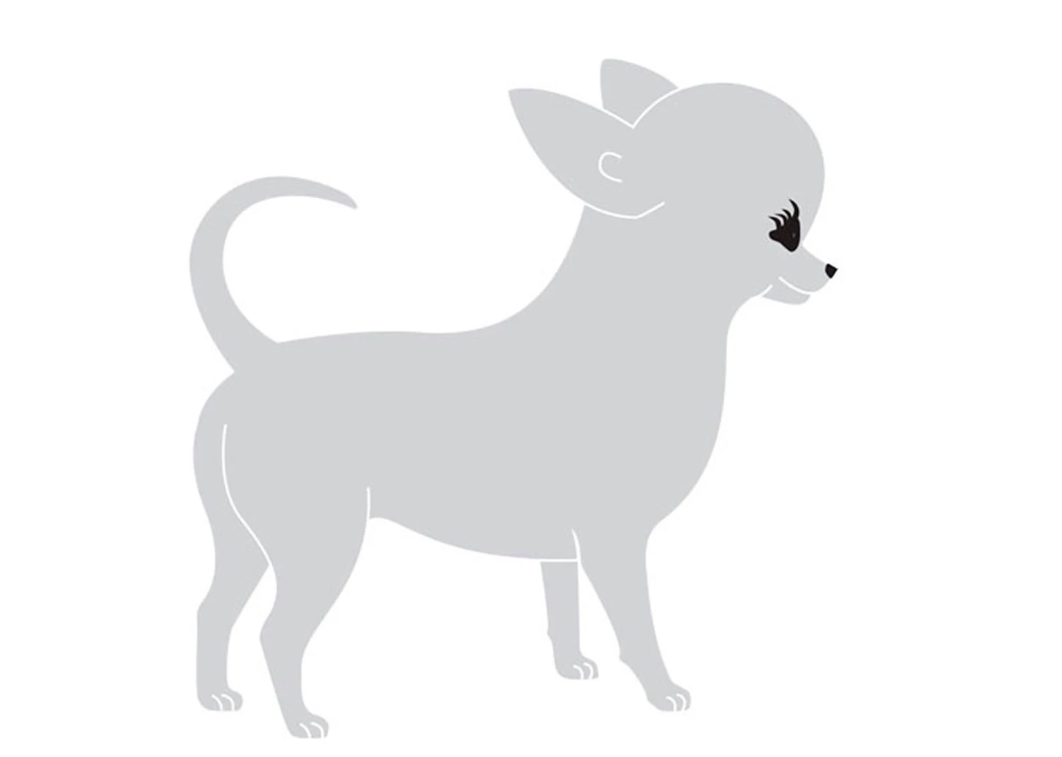 K-Design Chihuahua Sticker Right Silver 50 Cm 3 K-Design Chihuahua Sticker Right Silver 50 Cm