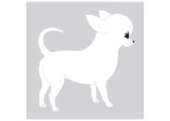 K-Design Chihuahua Sticker Right White 50 Cm