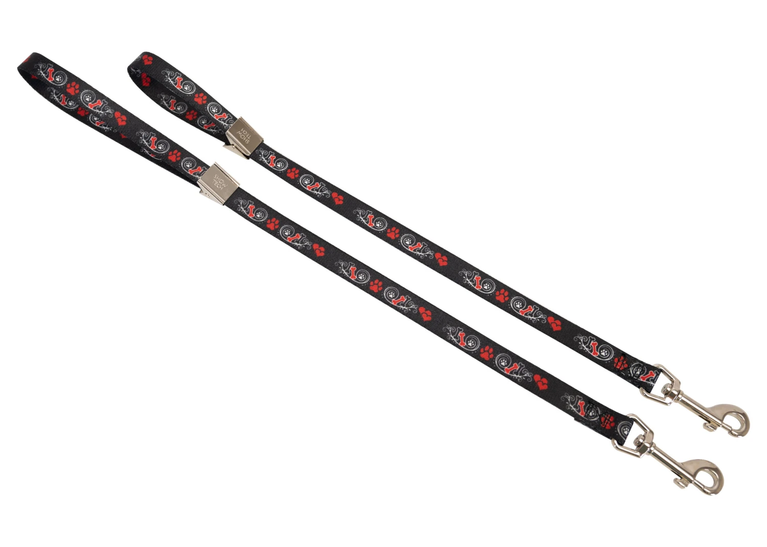 Show Tech Grooming Noose With Pawprint Black 55 X 1.5 Cm 4 Show Tech Grooming Noose With Pawprint Black 55 X 1.5 Cm - Image 2