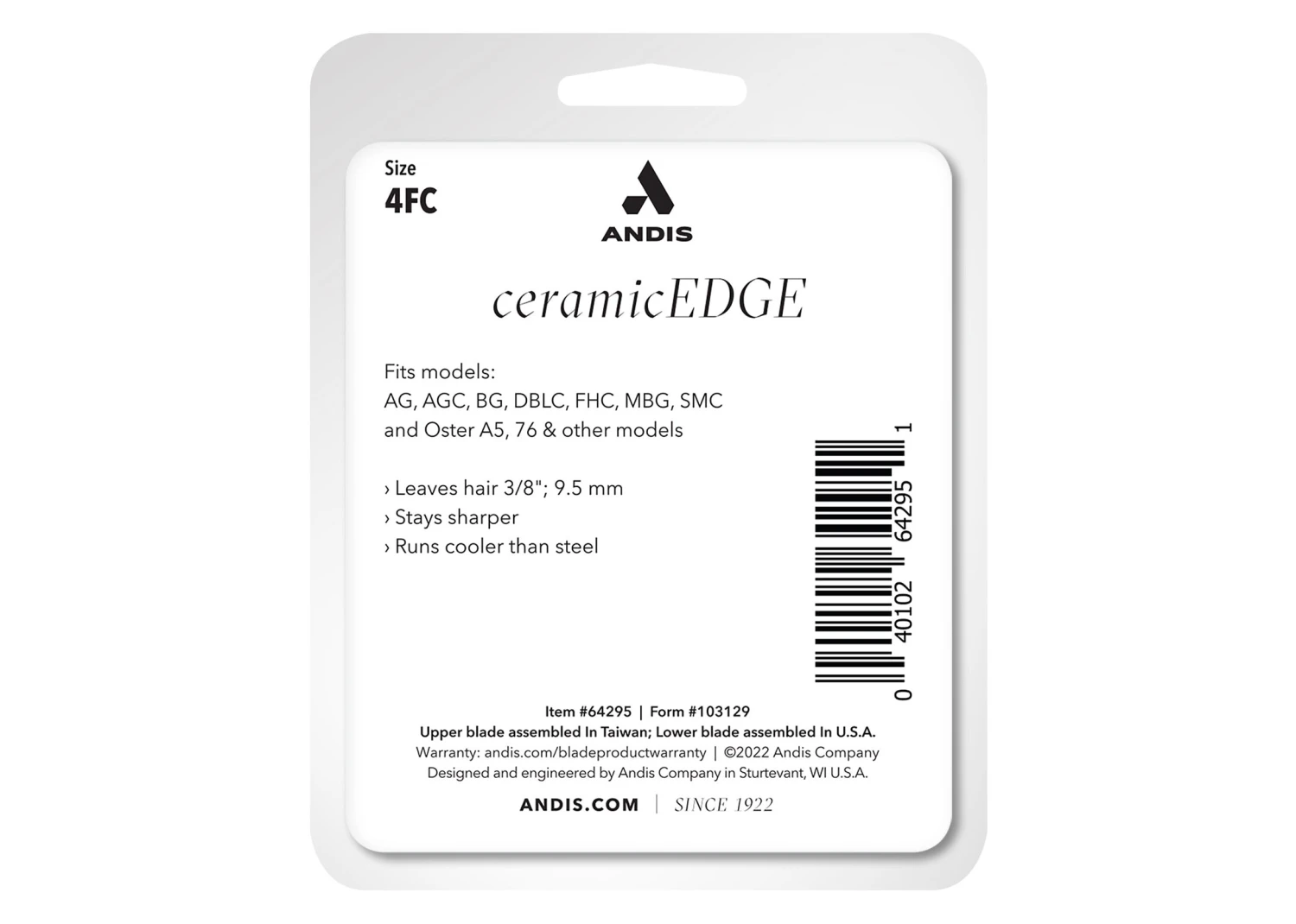 Andis Ceramic Blade #4FC - 9,5 Mm 5 Andis Ceramic Blade #4FC - 9,5 Mm - Image 3