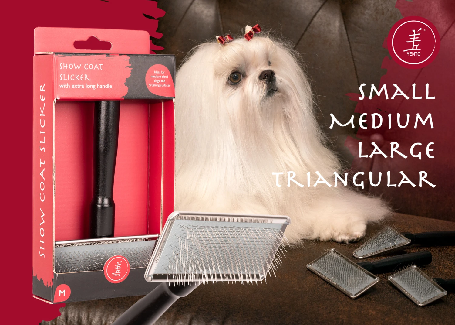 Yento Show Coat Slicker With Extra Long Handle - M 6 Yento Show Coat Slicker With Extra Long Handle - M - Image 4