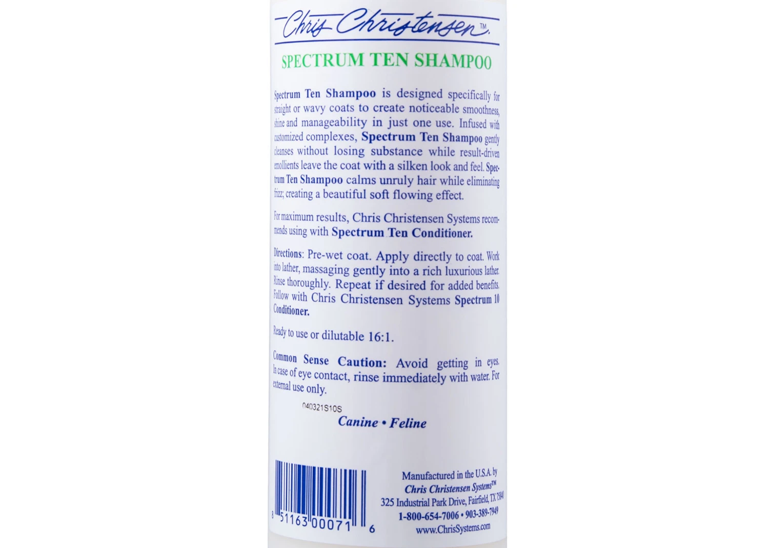 Chris Christensen Systems Spectrum Ten Soft & Smooth Coat Shampoo 473 Ml 6 Chris Christensen Systems Spectrum Ten Soft & Smooth Coat Shampoo 473 Ml - Image 4