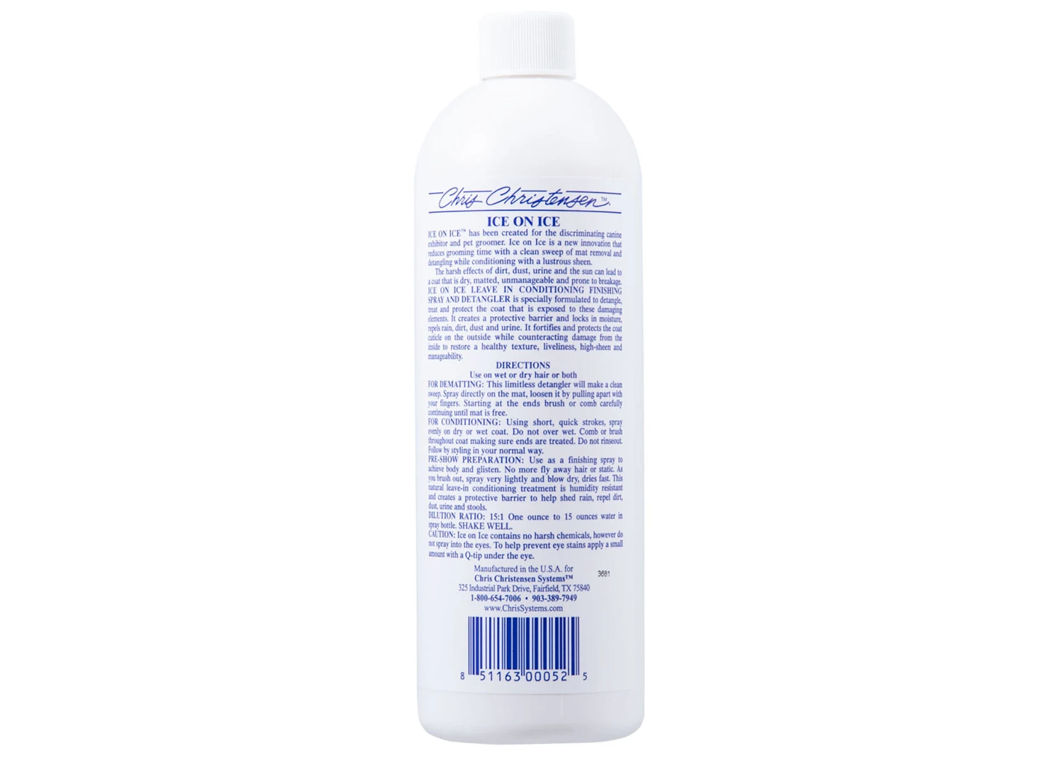 Chris Christensen Systems Ice On Ice Concentrate 473 Ml Finishing Spray - Leave-in Conditioner 4 Chris Christensen Systems Ice On Ice Concentrate 473 Ml Finishing Spray - Leave-in Conditioner - Image 2