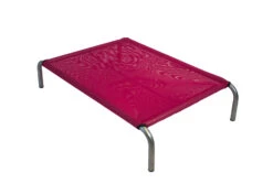 Hi-K9 Raised Bed Grey Frame Mesh Pink L