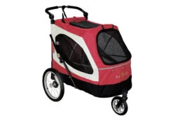 Petstro Large 3-Wheel Buggy, Red/Grey