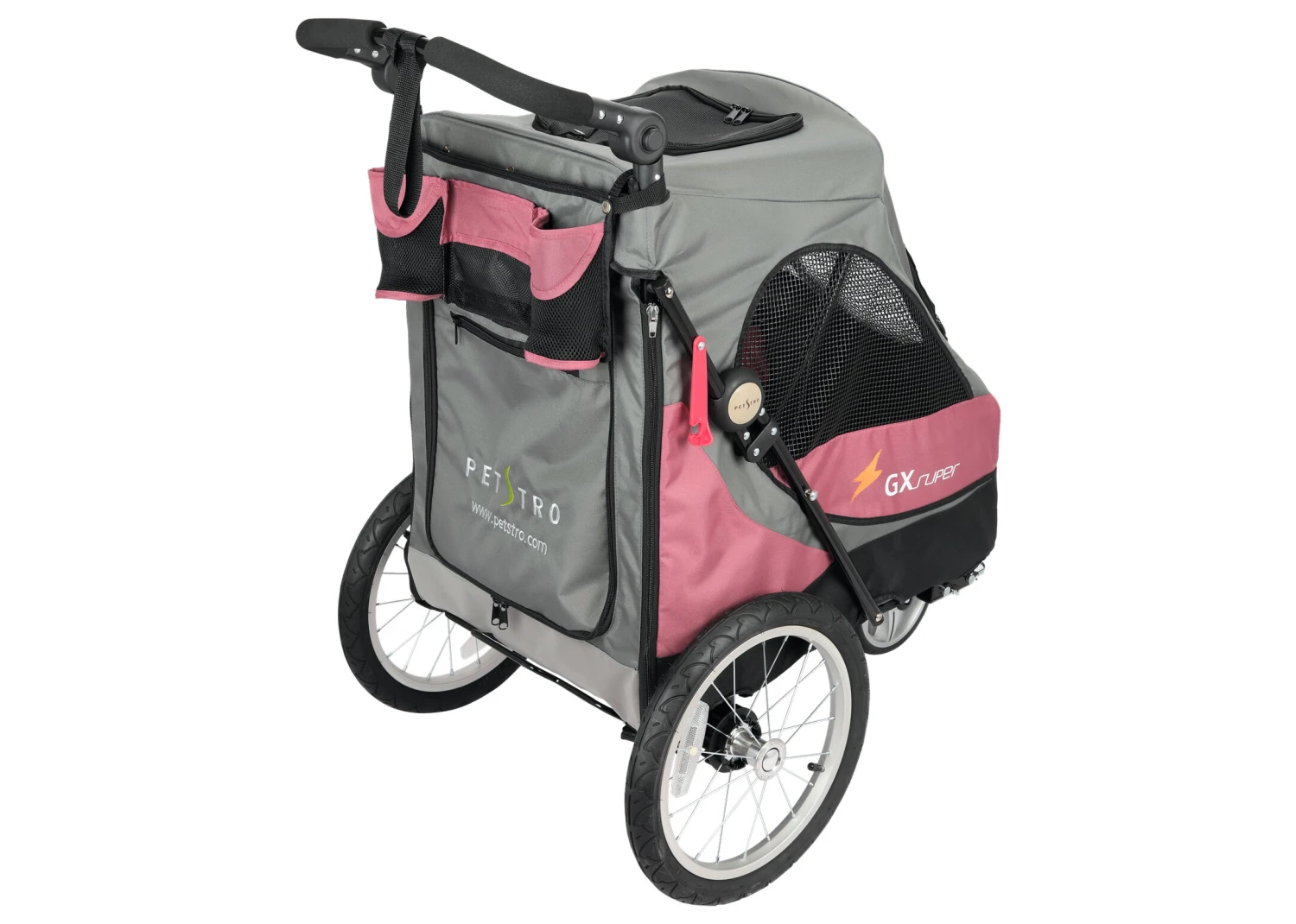 Petstro 3-Wheel Buggy Grey/Pink - M 4 Petstro 3-Wheel Buggy Grey/Pink - M - Image 2