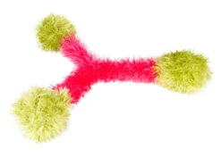Oomaloo Trio Tugger With 3 Balls And Squeakers Large Pink & Green 16 Cm