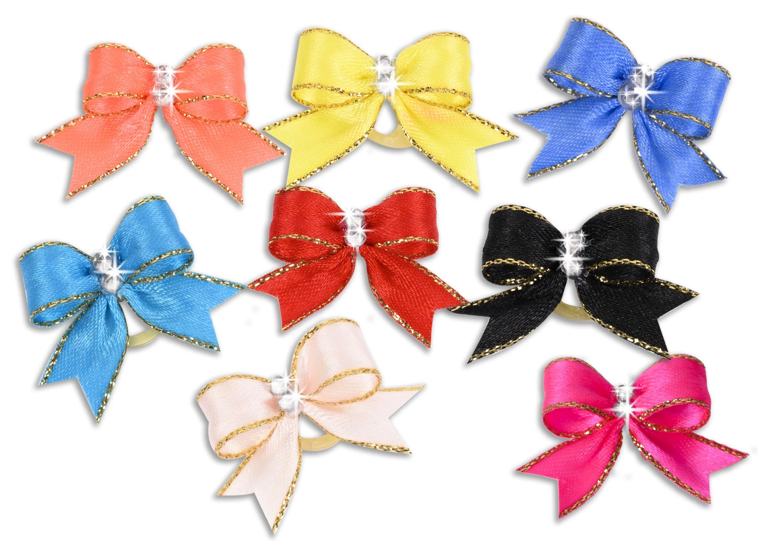 Show Tech Cutie Sparkle Bow With Elastic 8 Pcs Bows With Rhinestone 3cm 4 Show Tech Cutie Sparkle Bow With Elastic 8 Pcs Bows With Rhinestone 3cm - Image 2