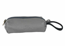 Travel Poop Bag Holder Leather - Grey