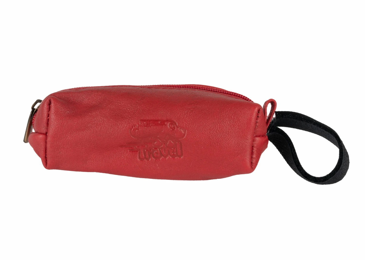 Travel Poop Bag Holder Leather - Red 3 Travel Poop Bag Holder Leather - Red