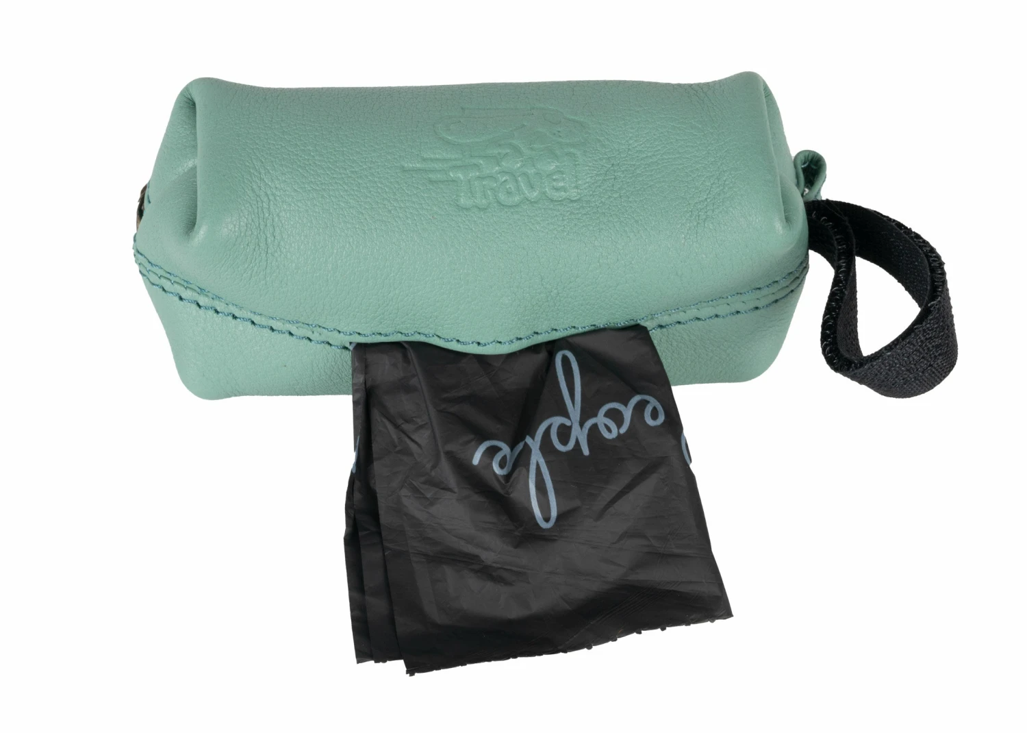 Travel Poop Bag Holder Leather - Mint Green 5 Travel Poop Bag Holder Leather - Mint Green - Image 3