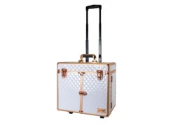 Groom-X Grooming Case 2 Wheels And Telescopic Handle - Diamond Pattern White